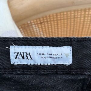 Zara Charcoal Denim Crop Flare Jeans